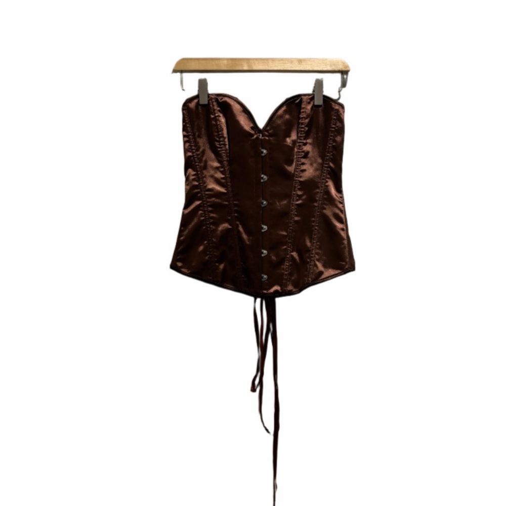 Woman’s Brown Satin Corset Top
